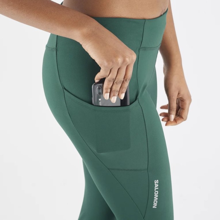 Calça Legging Salomon Cross Run 25'' Feminino Verdes | PT T17538